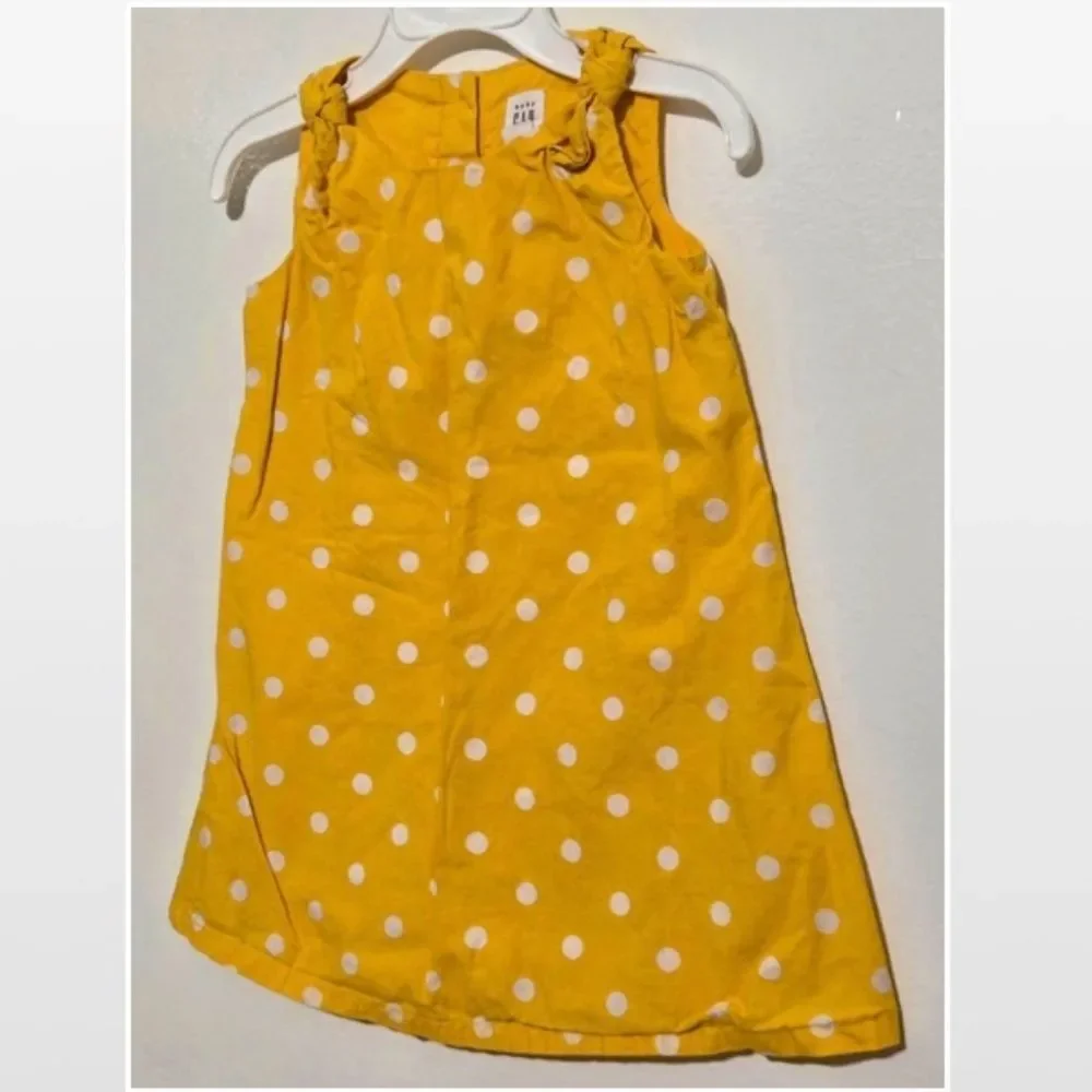 Gap Dress Girl Yellow White Polka Dot Sleeveless Summer Jumper 2